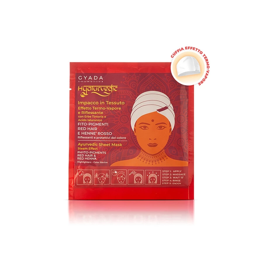 Gyada Cosmetics Hyalurvedic Impacco Ayurvedico In Tessuto Riflessante Red Hair Maschera Capelli 1 Gyada Cosmetics Hyalurvedic Impacco Ayurvedico In Tessuto Riflessante Red Hair Maschera Capelli